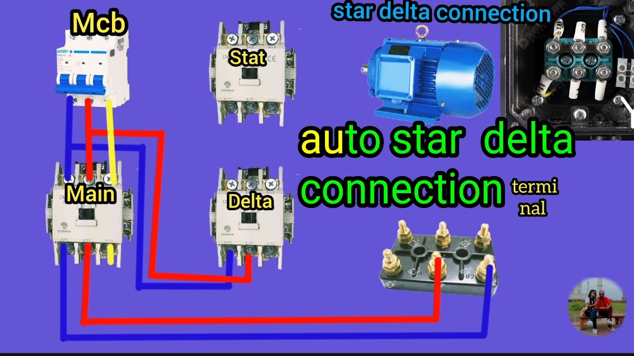 Star delta connection diagram  -automatic star delta  connection 