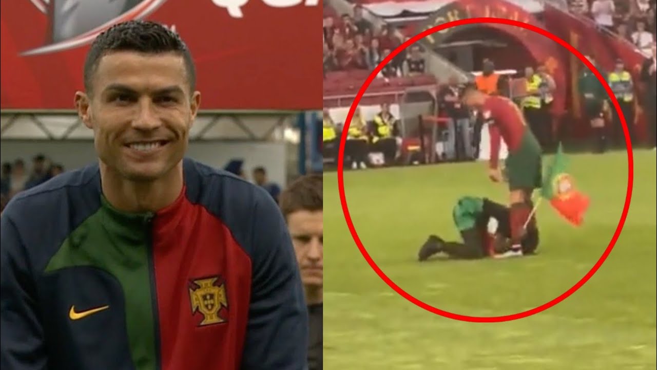 Cristiano Ronaldo's fan touches Feet of Cristiano Ronaldo after Ronaldo played 200 match