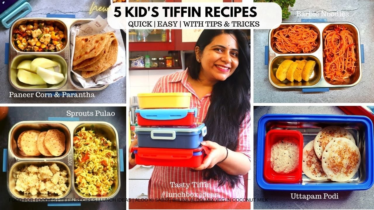 5 New Tiffin Recipes for kid's Lunchbox |  #officetiffin #foodforfoodies