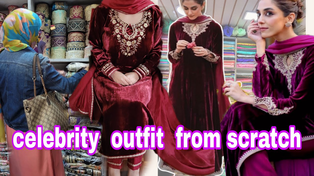 Celebrity designer outfit from scratch 👗|| velvet designer outfit in 2024 || most viral dress design