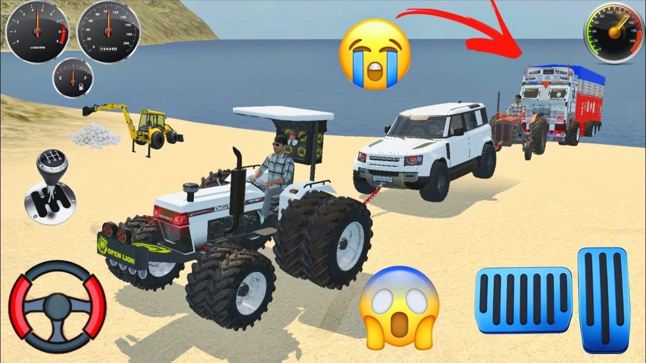  DIGITREC, Tractor 🔥 Defender Car 😧, And Old tractor || Rescue Old Truck Stuck in Water 😞|| Game