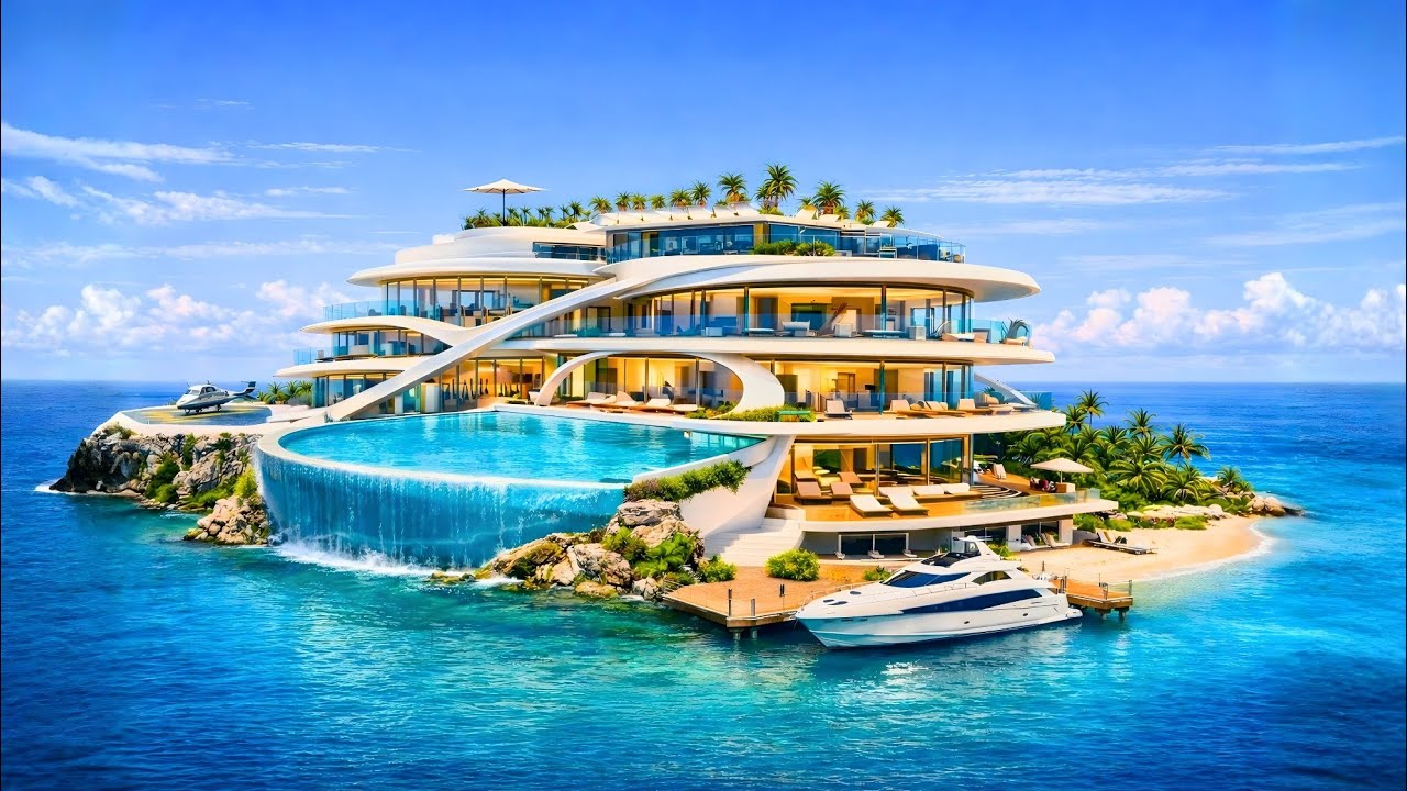 I Turned an Abandoned Island into a Luxury Modern Mansion (ASMR)