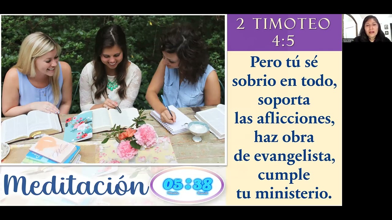 S&eacute; sobrio en todo, soporta las aflicciones, haz obra... 2 Timoteo 4:5 | Meditaci&oacute;n Mujeres de Fe