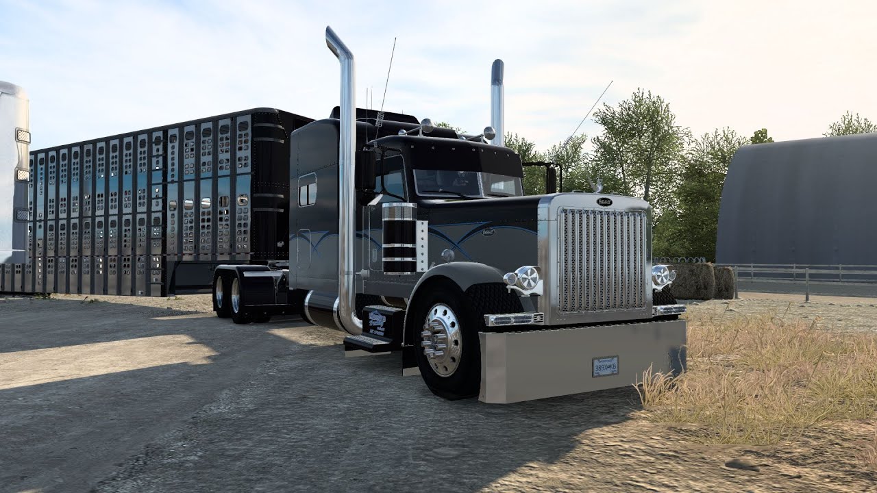 Rollin' 389  Peterbilt  Lewistown MT - Glasgow MT   Zeemods C16  ATS Montana Expansion Map  ATS 1.47