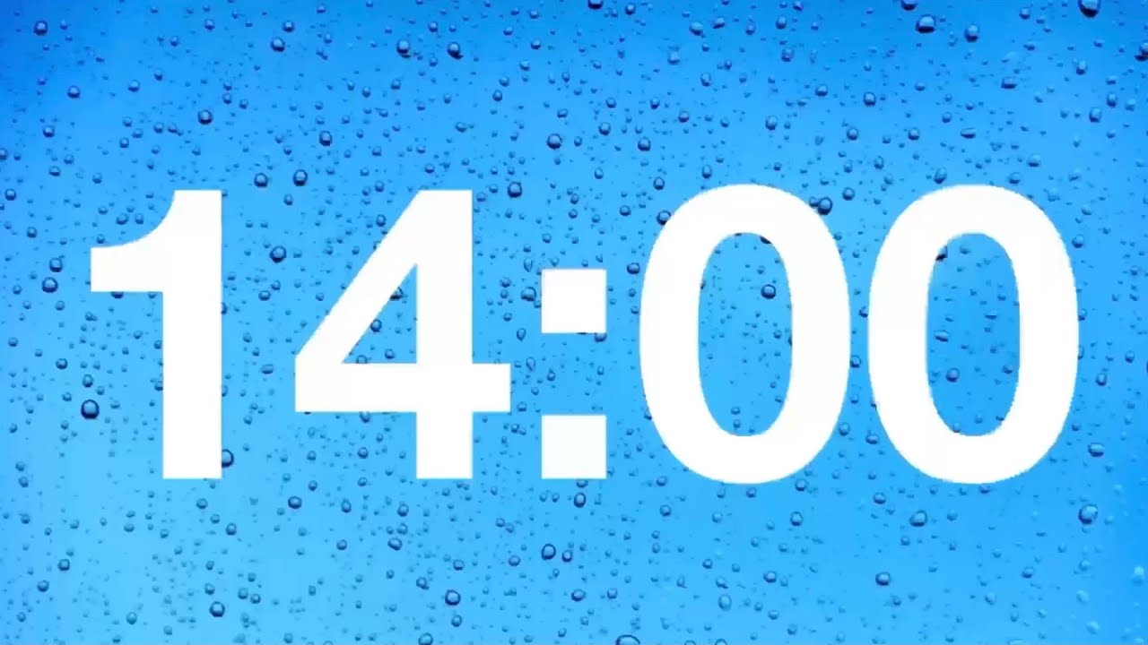 timer - 14 minute countdown with rain sounds .