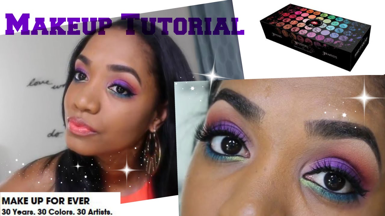 TUTORIAL | Bright Sunset Eyes w/ Make Up For Ever 30 Years. 30 Colors. 30 Artists. Shadow Palette