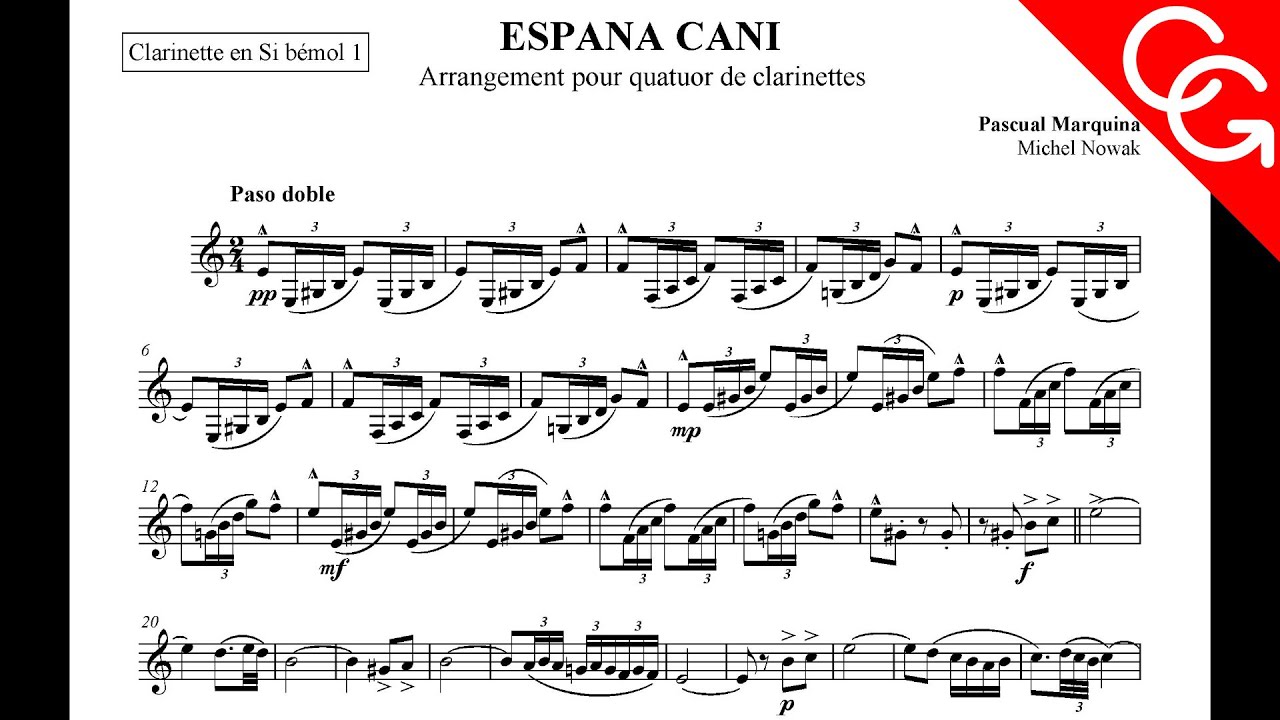 ESPAÑA CAÑÍ (Pasodoble) Corrado Giuffredi, clarinet
