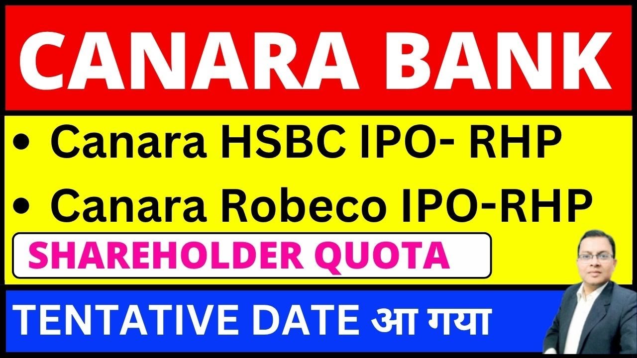 CANARA BANK SHARE LATEST NEWS TODAY I CANARA HSBC IPO I CANARA ROBECO IPO RHP I CANBANK SHARE IPO