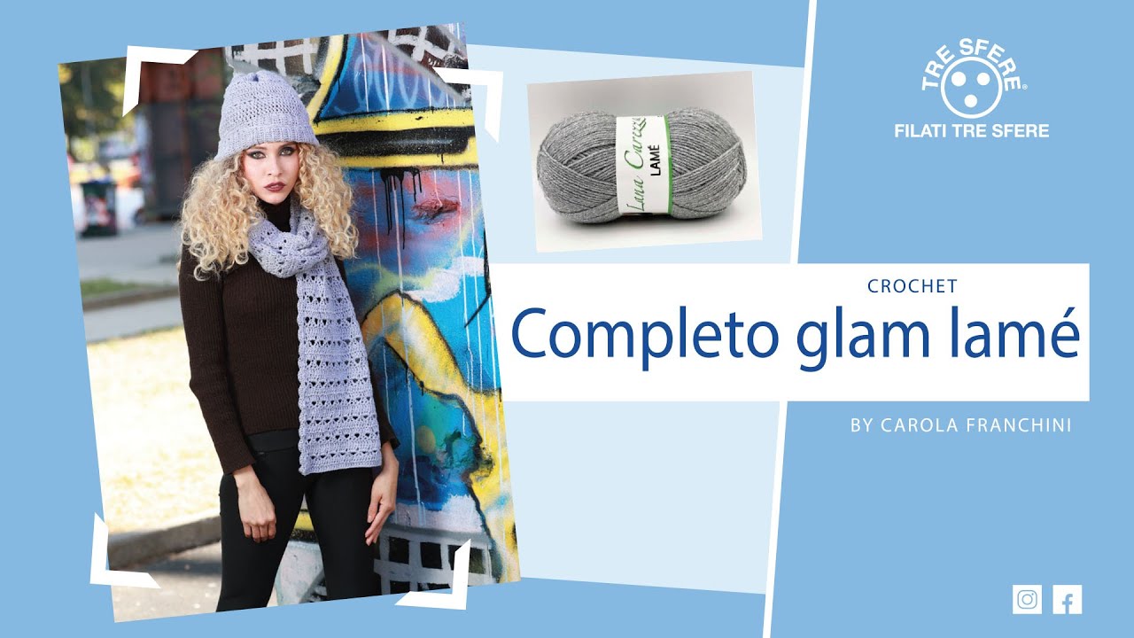 Beanie e sciarpa glam lamé