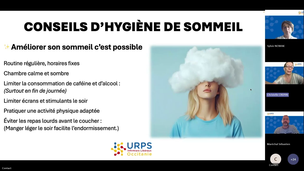 Webinaire IDEL Bilan de prévention Thématique  Sommeil