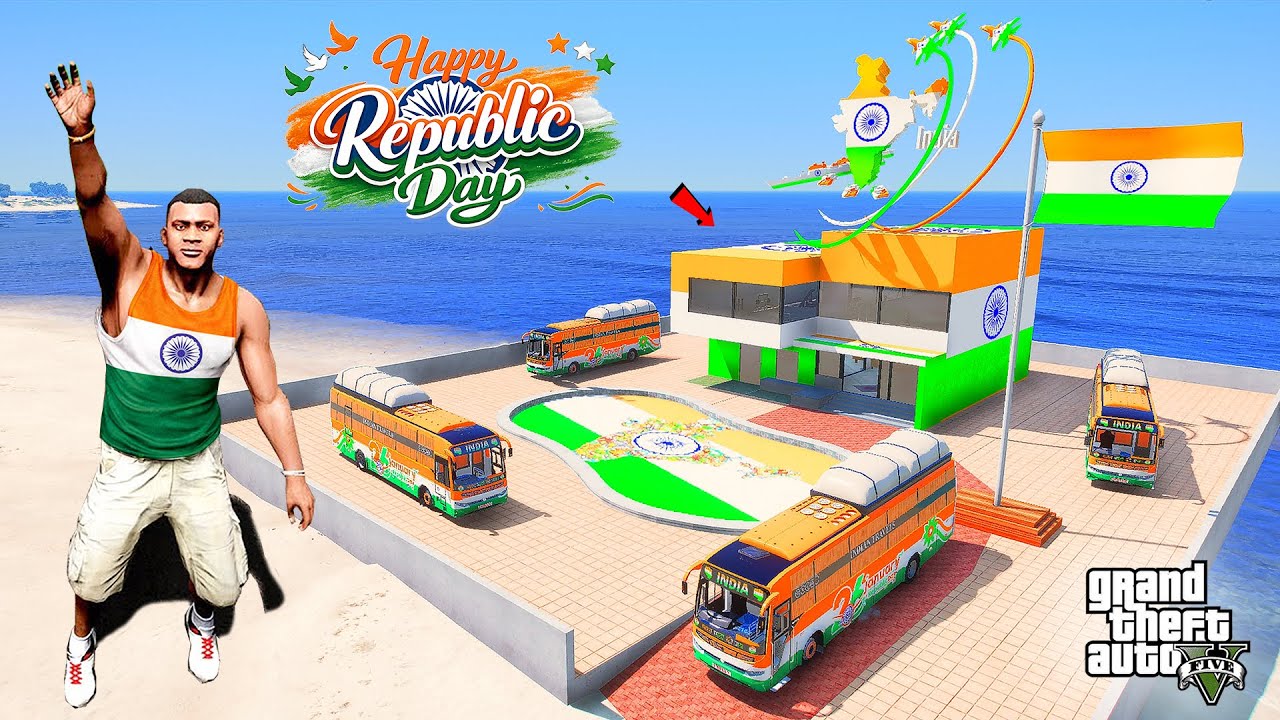 Franklin & shinchan Celebrating 26 January Republic Day in GTA 5