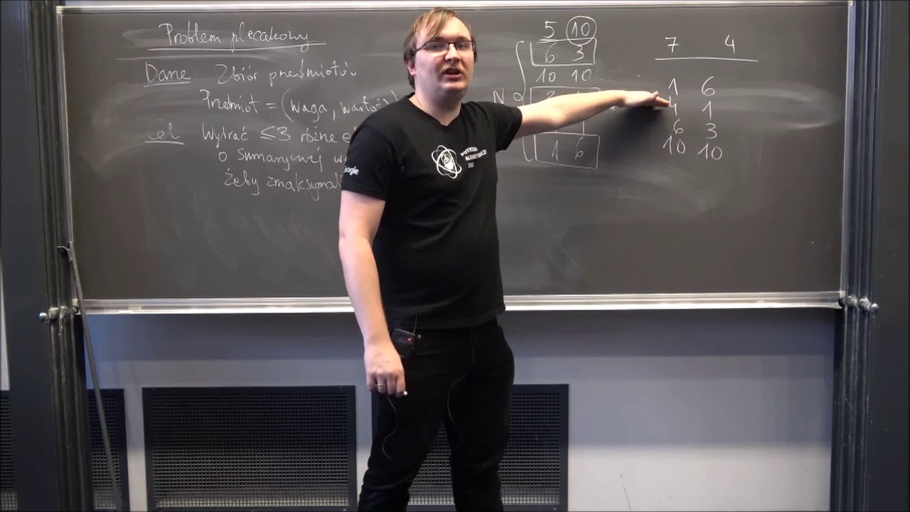 Problem plecakowy - omówienie zadania