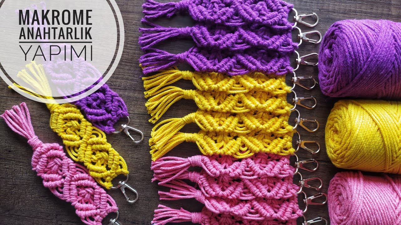 MAKROME anahtarlık yapımı-2 /Detaylı Anlatım/ Kolay Model / macrame keychain making