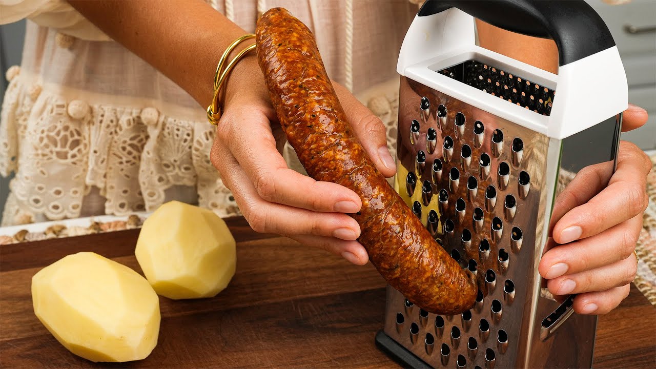 Top Rezept mit Kartoffeln. Einfach Kartoffeln reiben. Leckeres Rezept. Einfaches Abendessen. ASMR