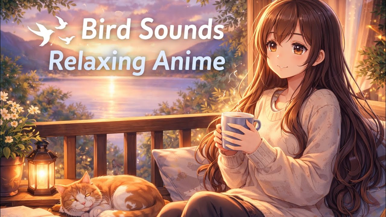 Bird Sounds Relaxing Anime | Calm Nature & Peaceful Vibes🕊️استرخي ونم بكل عمق مع همسات صوت لمدة ساعة