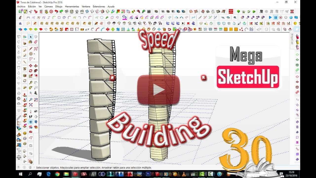 SketchUp Speed-Building - Proyecto 30 Torso Calatrava