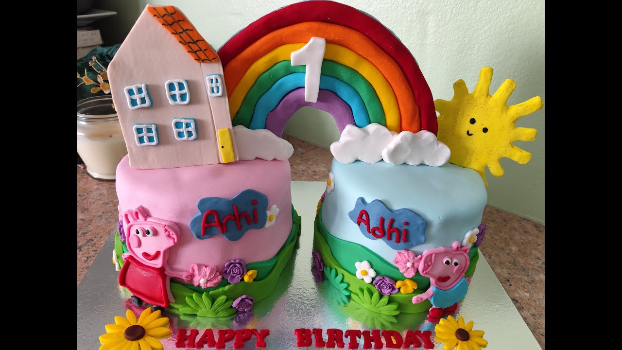 Peppa pig cake #cake #tutorial #peppapig #trending #song #cute #birthday #twins #fun #viral #love