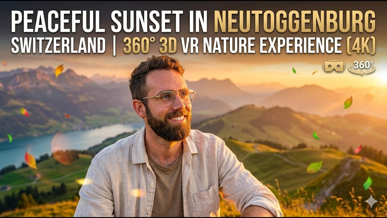 Peaceful Sunset in Neutoggenburg, Switzerland | 360° 3D VR Nature Experience (4K)