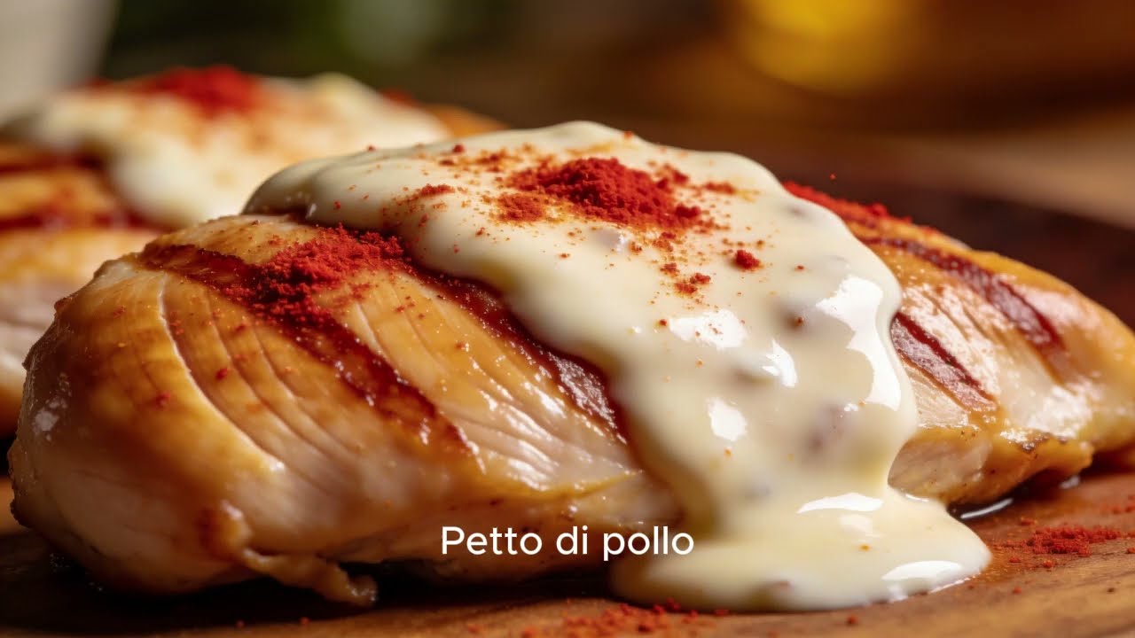 Petto di pollo vellutato alla paprika con crema all'uovo