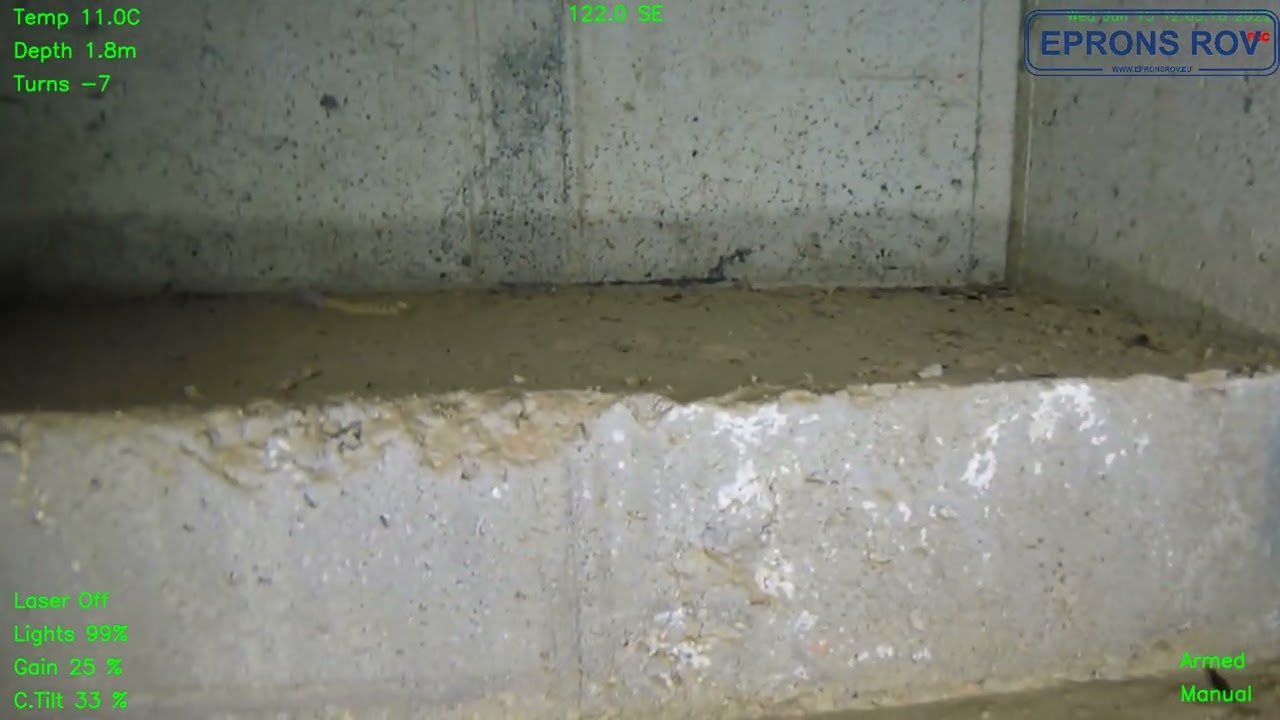 Marine infrastructure internal inspection by ROV D150