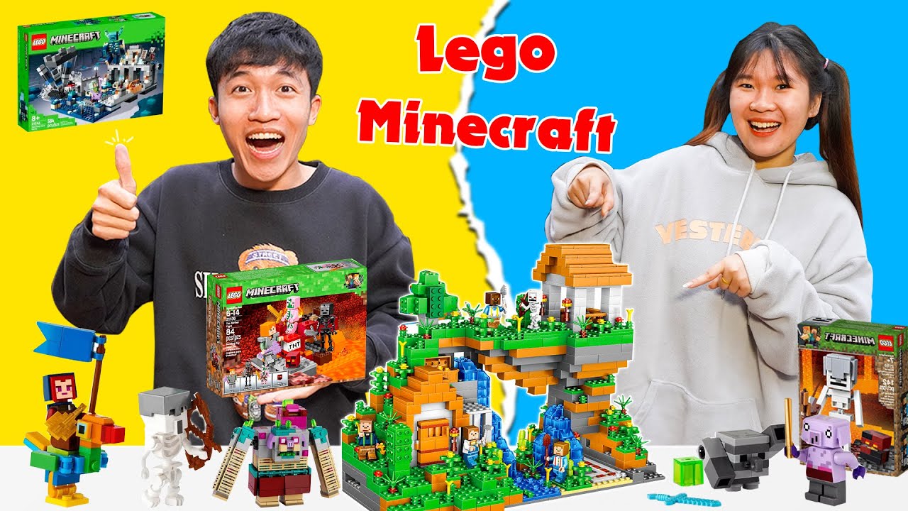 Thử Thách Đập Hộp Lắp Ráp Tất Cả Lego Minecraft  | Anh Tóc Xoăn