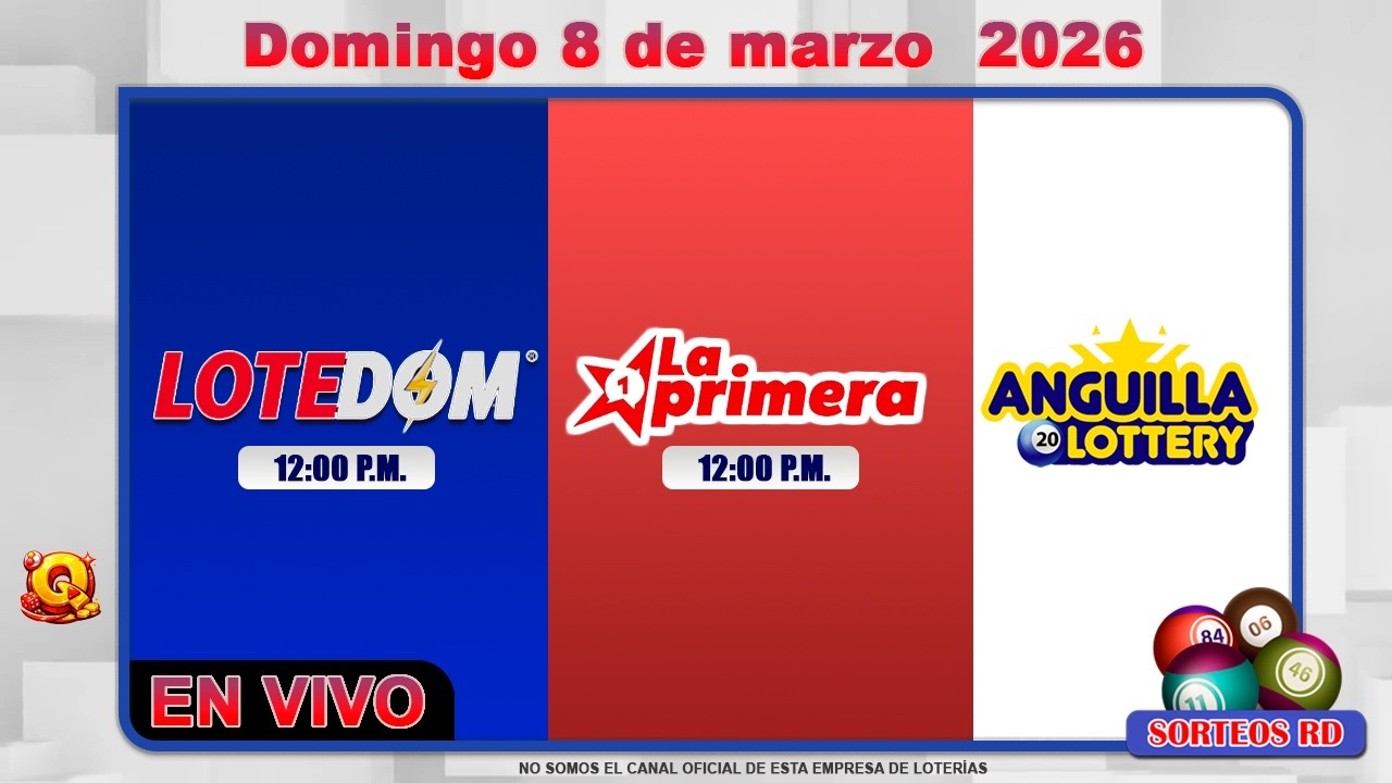 LOTEDOM y La Primera EN VIVO | Domingo 8 de Marzo 2026/ 12:00 PM