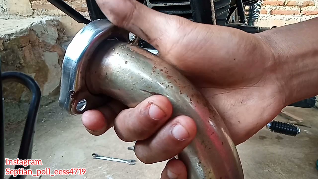 tutorial [cara mengatasi bocor pada bagian leher knalpot Yamaha RX king rxk  RxR yt115 rxs]