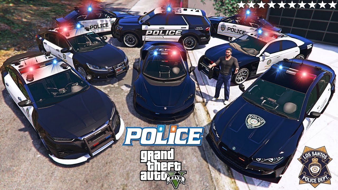 GTA 5 - Stealing RARE POLICE CARS with Franklin! (Real Life Cars #30)