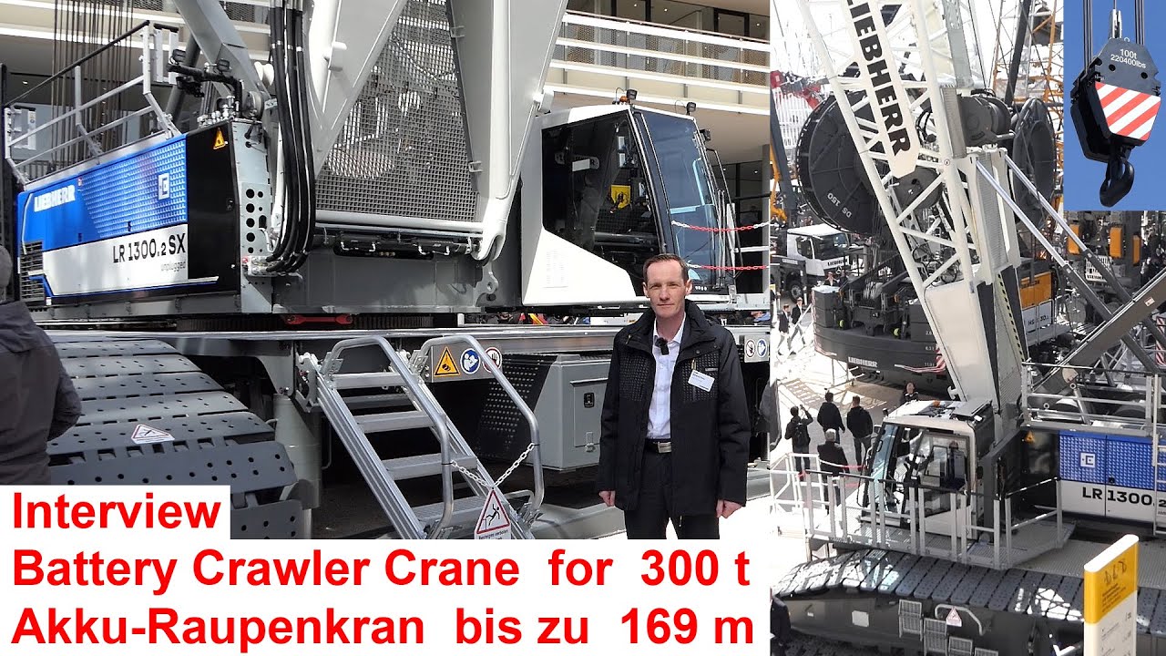 Liebherr-Akku-Raupenkran LR 1300.2 unplugged 300t + elektrischer 100t-Seilbagger HS 8100 @ bauma 25
