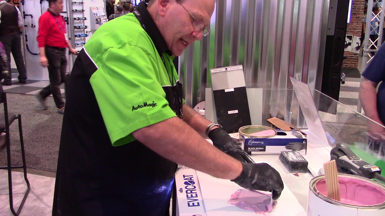 Dave McKinney of Evercoat Demonstrates Rage Optex  Premium Filler at SEMA 2018