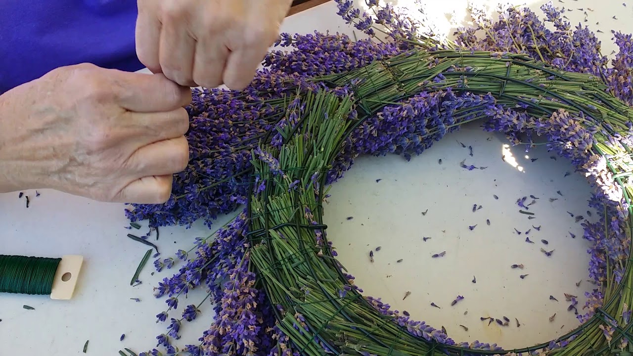 Lavender wreath making