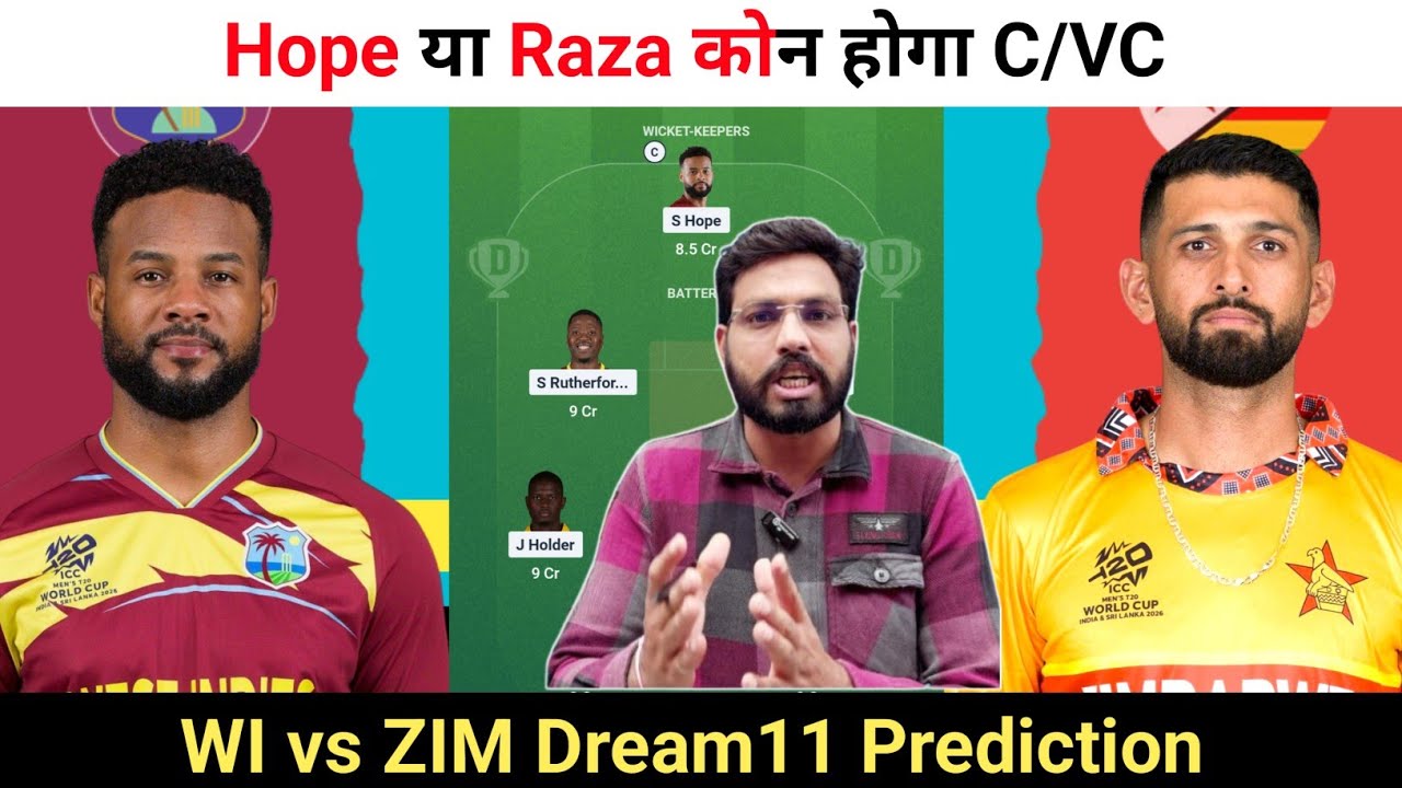 ZIM vs WI World Cup Dream11 Prediction || West Indies vs Zimbabwe Dream11 Team Prediction ||