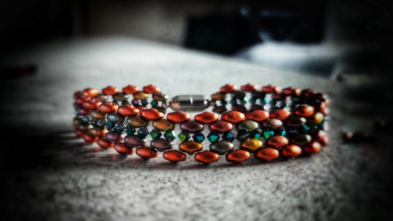 Elegant Bracelet with Superduos. Tutorial.