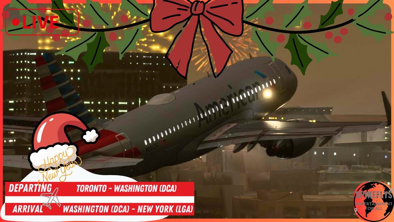 MSFS LIVE | Fenix a319 | Real world American Air OPS l Toronto - Washington (DCA) - New York (LGA)
