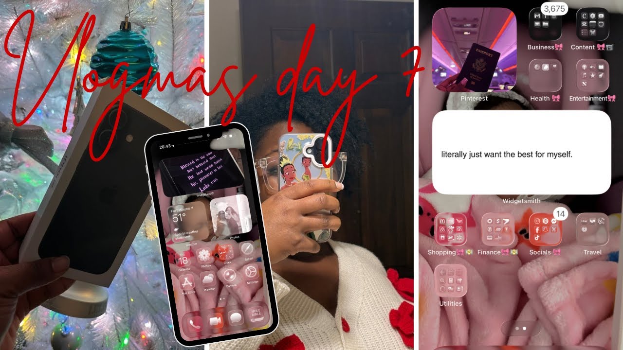 vlogmas day 7🎄🎀: what’s on my iPhone 16 *black titanium* iOS 26.1 Glass edition ♡