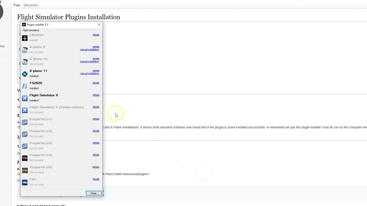 How to install the flight sim plugin