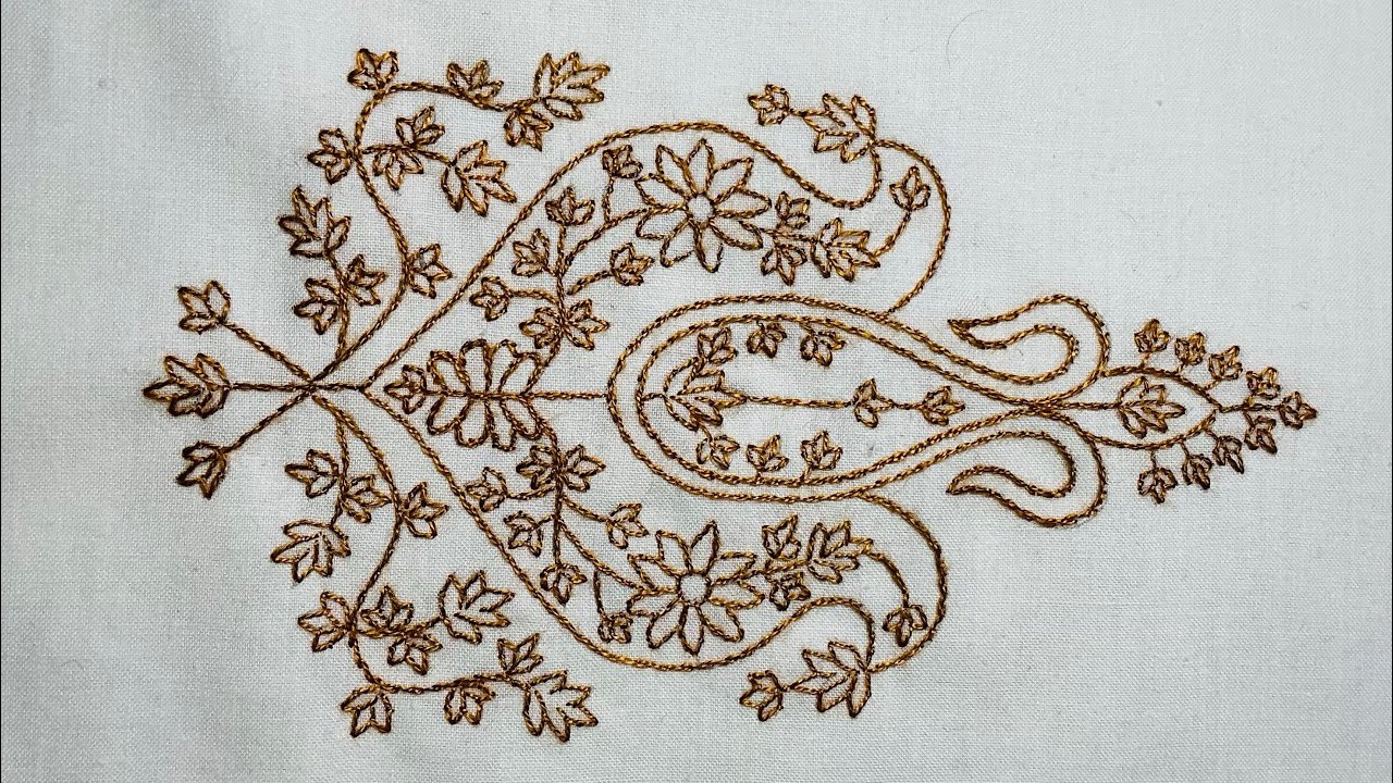 Pashmina Shawl Corner Border Kashmiri Embroidery Design 