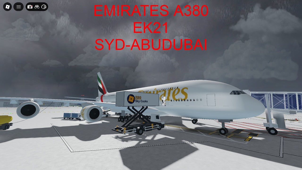 EMIRATES A380 FULL FLIGHT FROM SYD-ABUDUBAI | CABIN CREW SIMULATOR ROBLOX