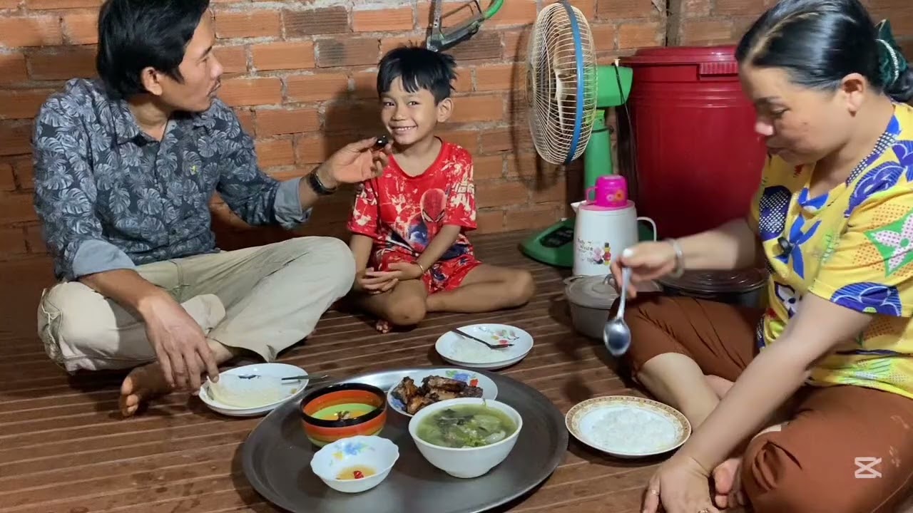 ជានឆ្អឹងជំនីជ្រូកហូបបាយពេលល្ងាច ,khmer cooking
