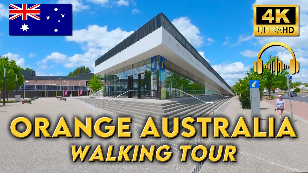 WALKING AROUND ORANGE AUSTRALIA | Australian Regional City | 4K UHD Video Walk | Binaural Audio