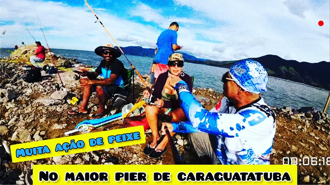 Corvina gigante capturada no maior pier do litoral norte