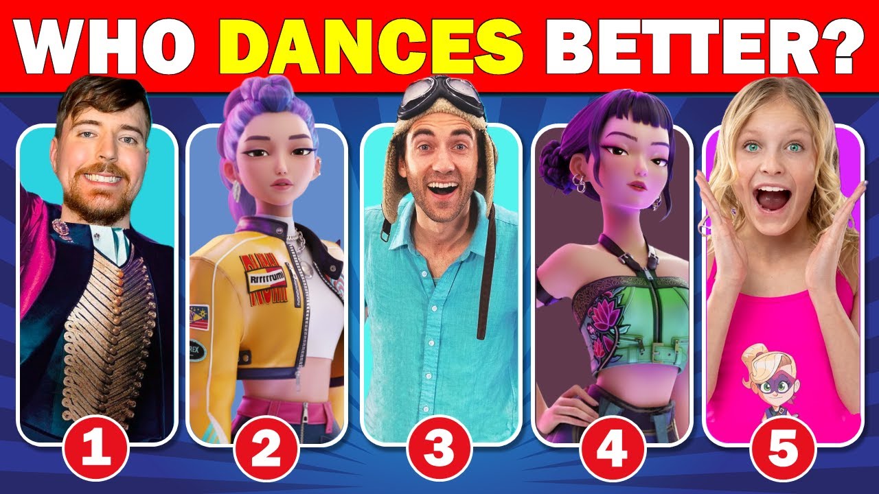 Who DANCES Better? 💃🎶 Guess Who’s Dancing |Like Nastya, MrBeast, Rumi, Zoey and more