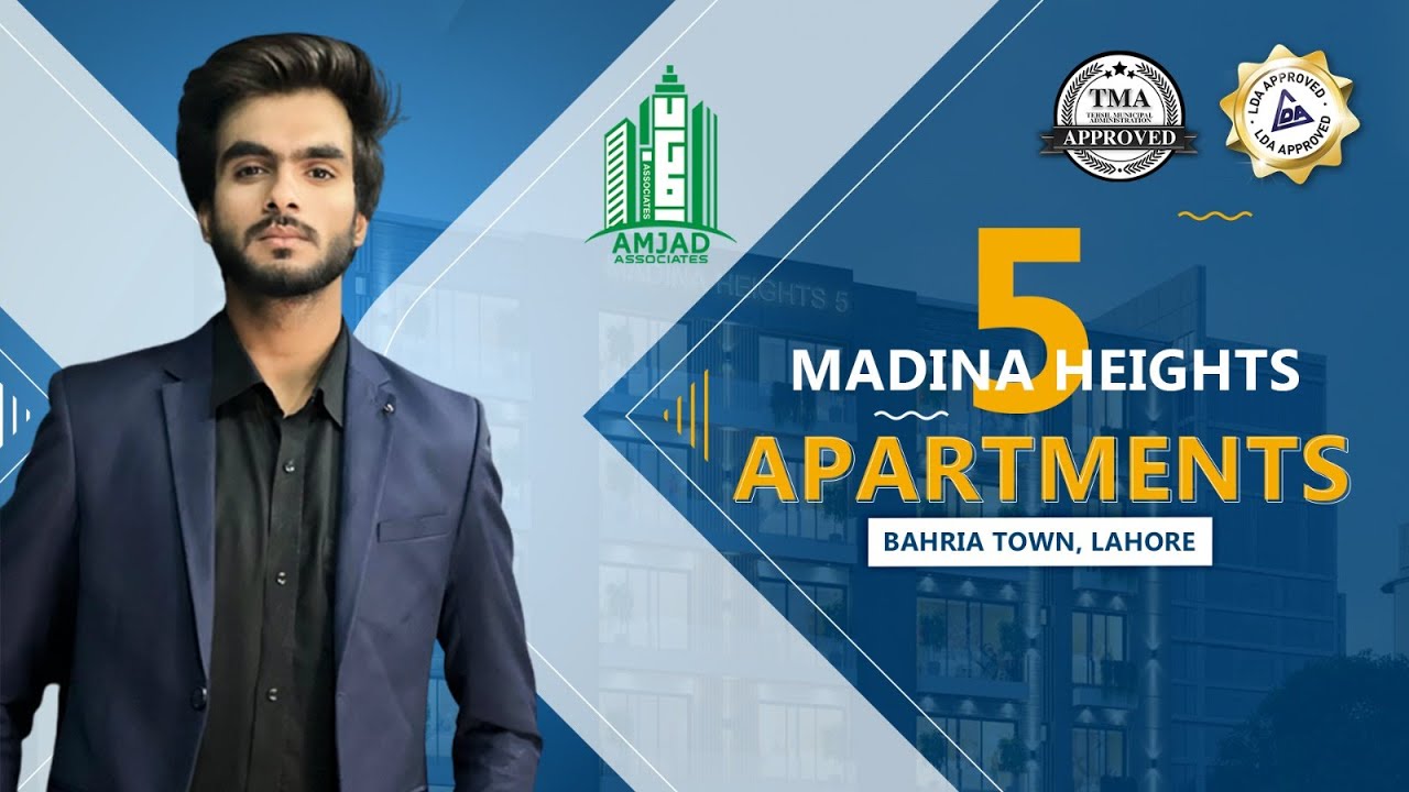 Studio, 1 or 2 Bedroom Apartments in Madina Heights Located in Umer Block Bahria Town, Lahore.