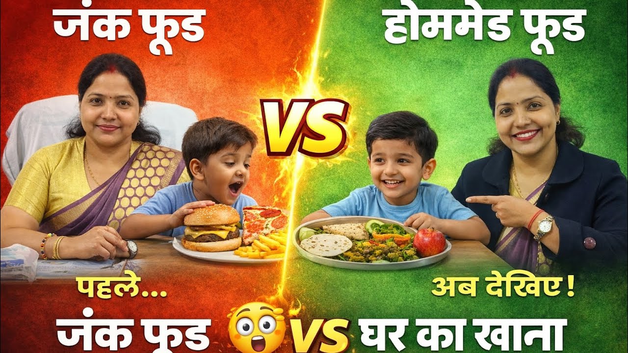 😱“जंक फूड vs होममेड फूड”💯“आप अपने बच्चे को धीरे-धीरे बीमार तो नहीं बना रहे?” 😳