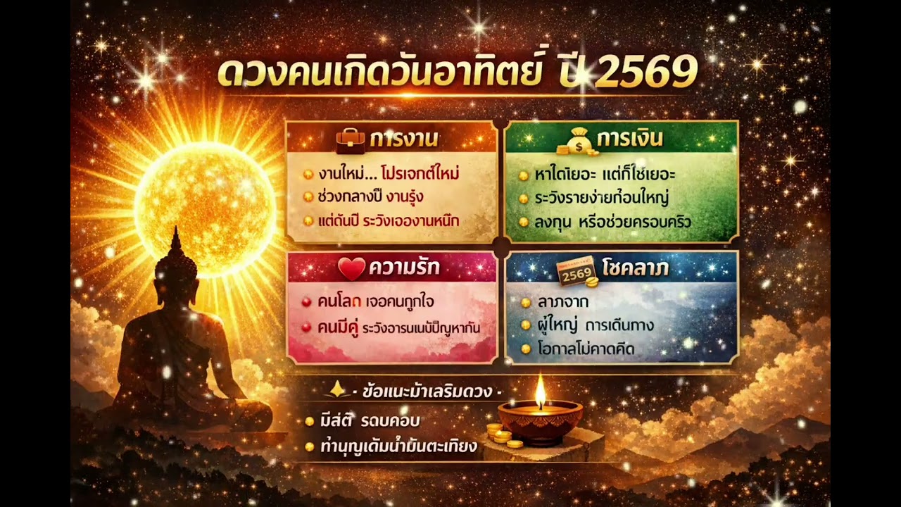 ดวงคนเกิดวันอาทิตย์ ปี 2569 #คนเกิดวันอาทิตย์ #ดูดวง