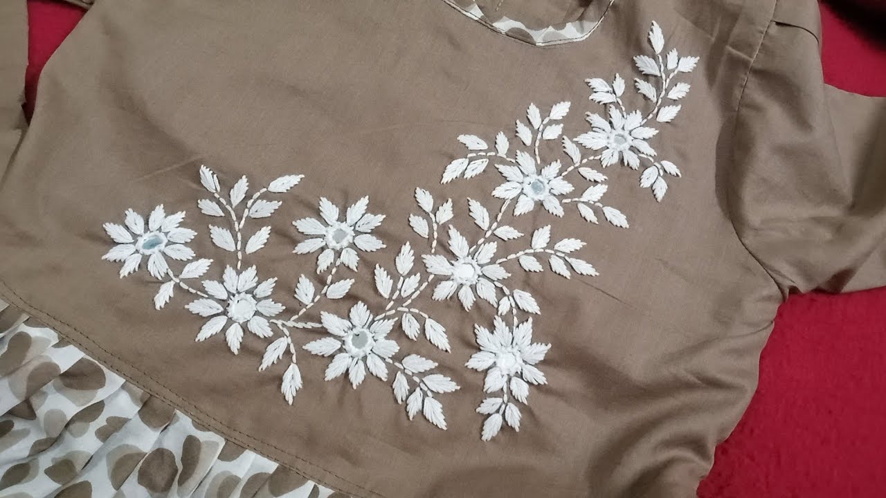 Hand Embroidery latest design/ হাতের কাজের ছোট মেয়েদের জামার ডিজাইন/Nasima Handicraft design 