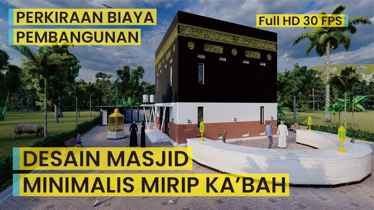 Desain Masjid Minimalis Mirip Ka'bah 2 Lantai di Purwakarta & Perkiraan Biaya Pembangunan