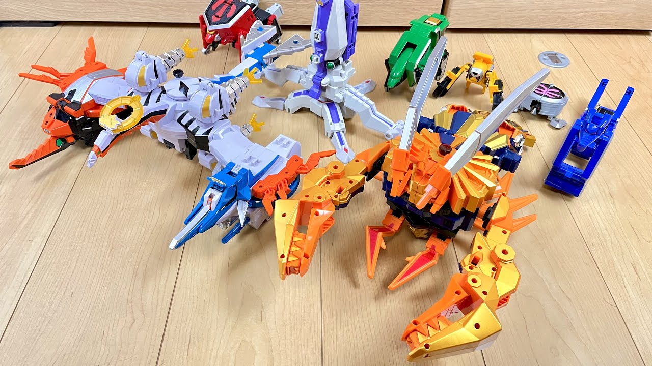 【Power rangers SAMURAI】🦅🦞🦑キタキタキタ北ぁー❗️シンケンジャーのダイテンクウと海老折神、烏賊折神で遊んでみた