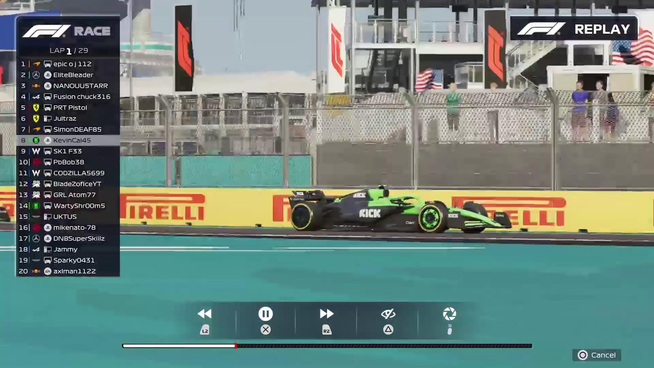 9th Place F1 25 Miami Florida Social League Race Groundeffect Racing GRL Formula 1 Grand Prix Sauber