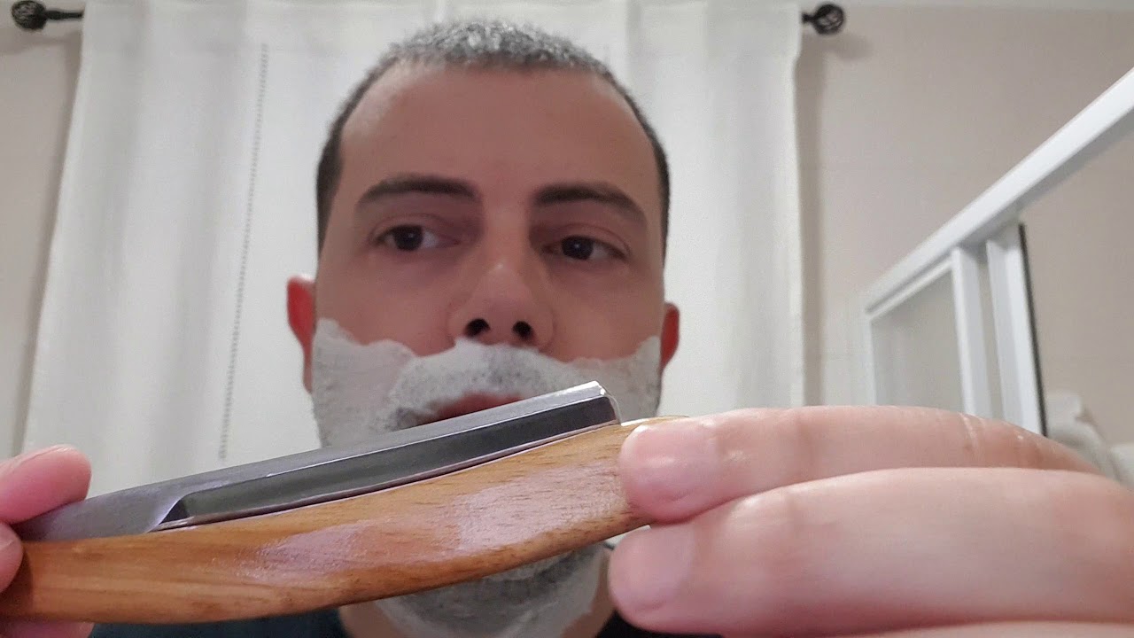 💈Straight Razor Shave💈  Modified Gold Dollar 66